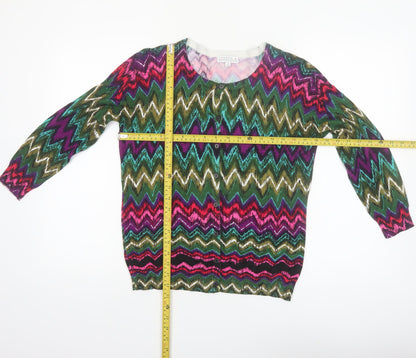 Joseph A. Women’s Multicoloured M Geometric Knit Cardigan