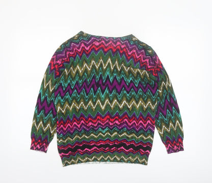 Joseph A. Women’s Multicoloured M Geometric Knit Cardigan
