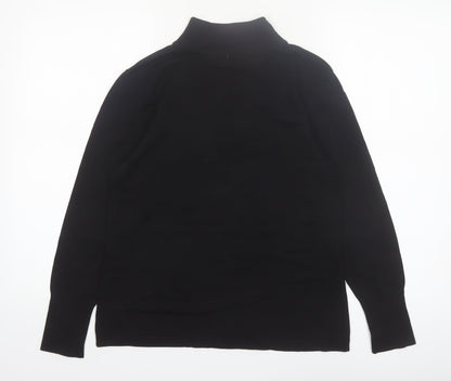 BETA'S CHOICE Women's Black Mock Neck Rhinestone Bird Jumper M