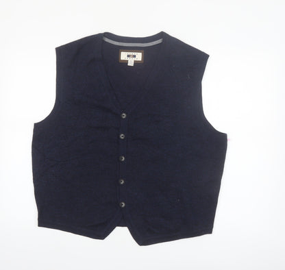 Joseph Abboud Men's Blue Wool Blend XL Sleeveless Vest Jumper