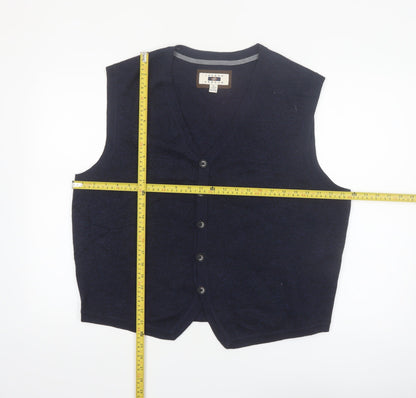 Joseph Abboud Men's Blue Wool Blend XL Sleeveless Vest Jumper