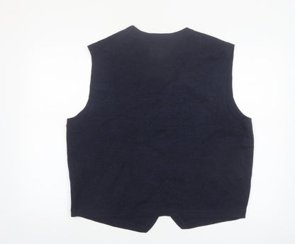 Joseph Abboud Men's Blue Wool Blend XL Sleeveless Vest Jumper