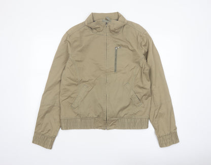 Columbia Mens Beige Cotton Twill Bomber Jacket L Regular Fit