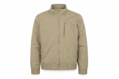 Columbia Mens Beige Cotton Twill Bomber Jacket L Regular Fit