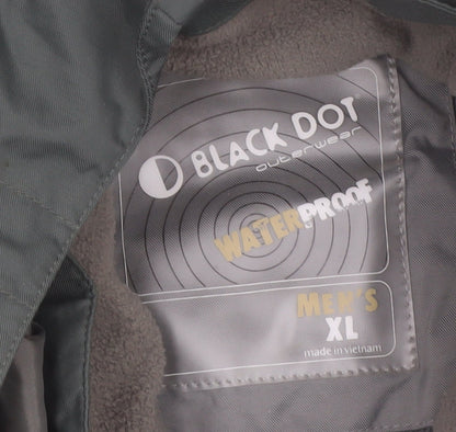 Black Dot Men's Green Waterproof Hooded Parka Jacket XL