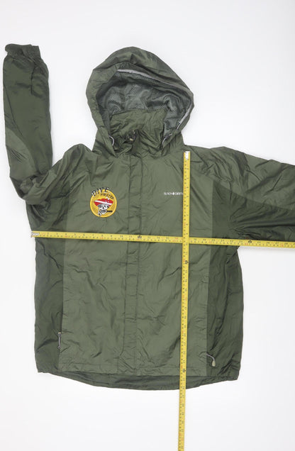 Black Diamond Men's Green Hooded Waterproof Rain Jacket Size M