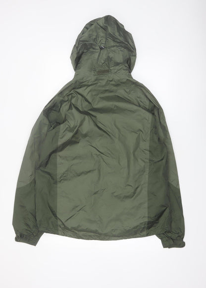 Black Diamond Men's Green Hooded Waterproof Rain Jacket Size M