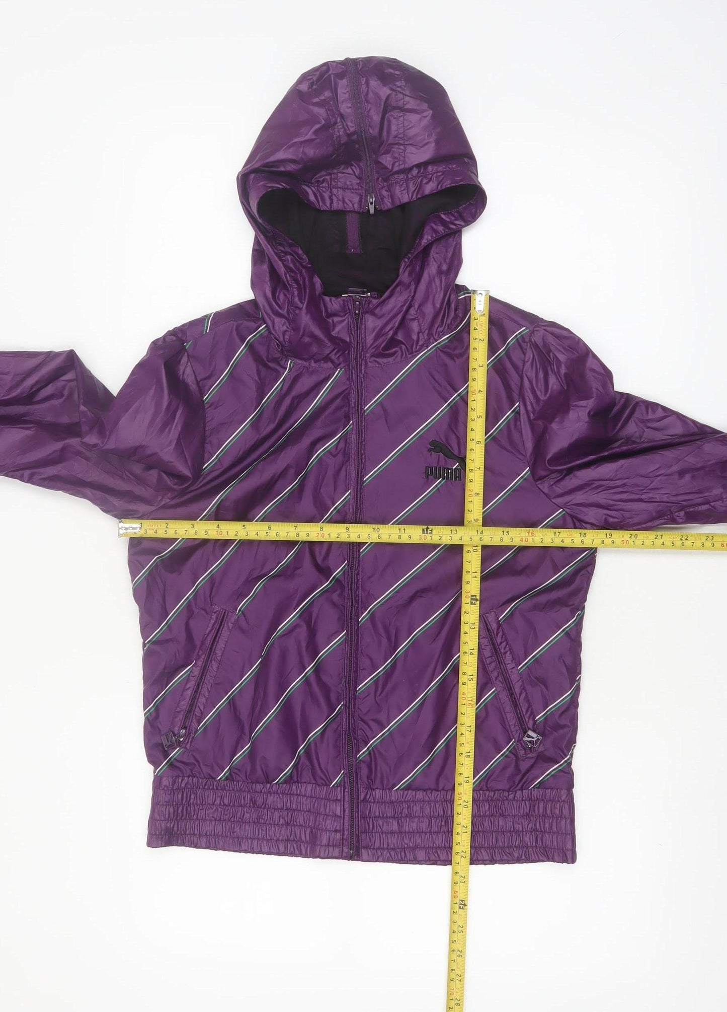 Puma Women's Purple Hooded Windbreaker Jacket Size 12