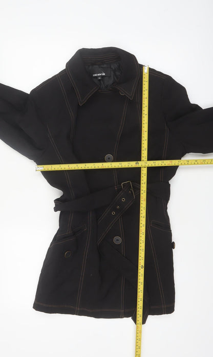 Jones New York Women's Black Size 10 Belted Trench Coat
