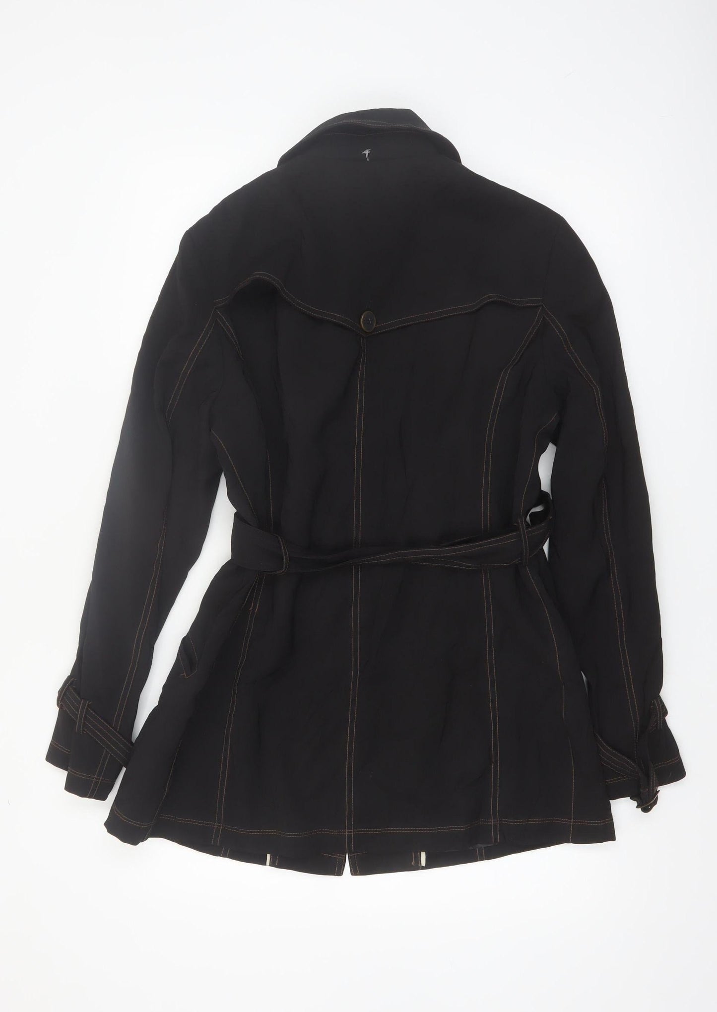 Jones New York Women's Black Size 10 Belted Trench Coat