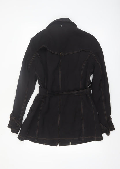 Jones New York Women's Black Size 10 Belted Trench Coat