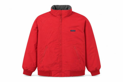 Lands' End Men's Red Nylon Bomber Jacket M 38in Full Zip Casual