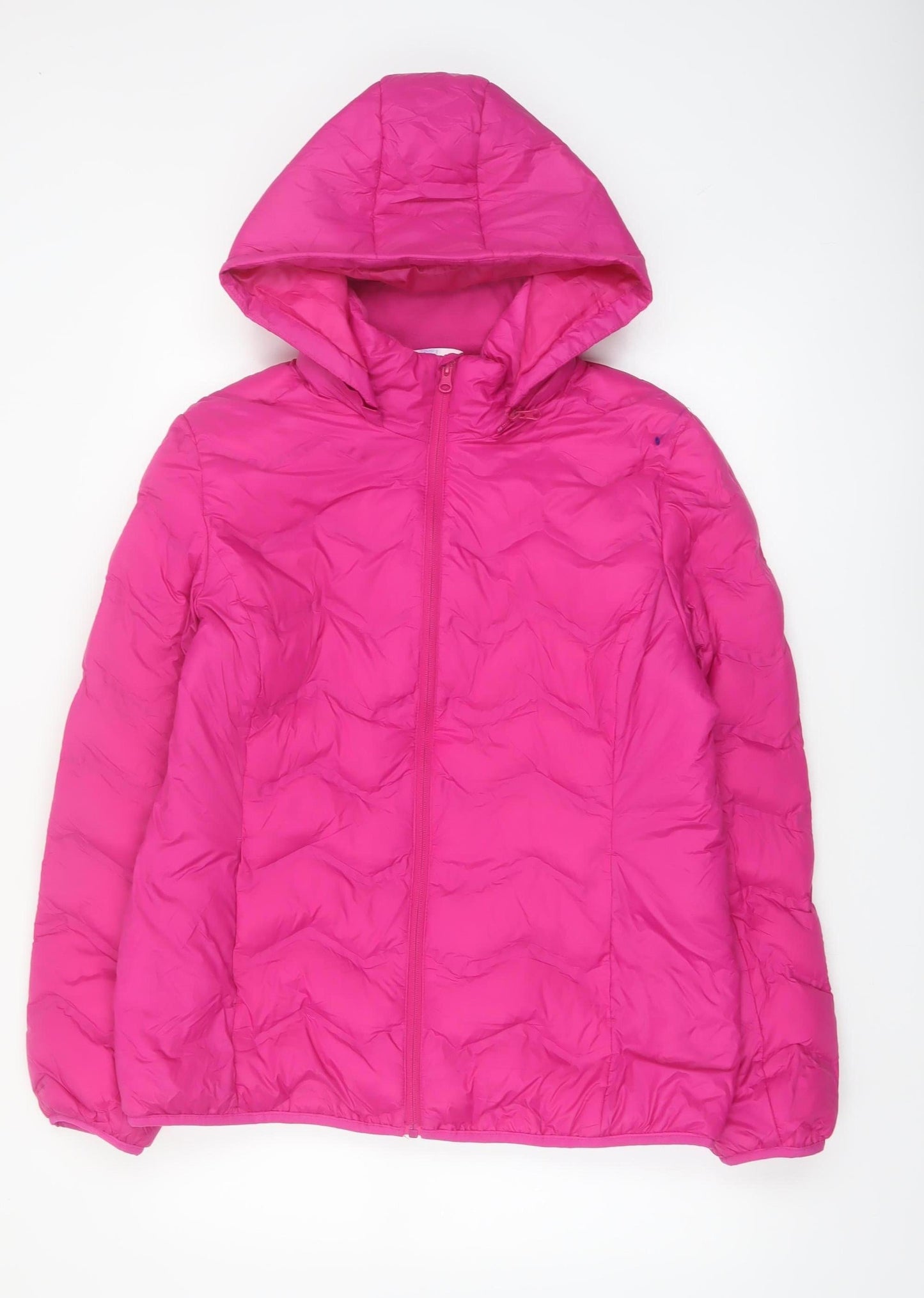 Time and Tru Women’s Pink Hooded Puffer Jacket Size L 12-14