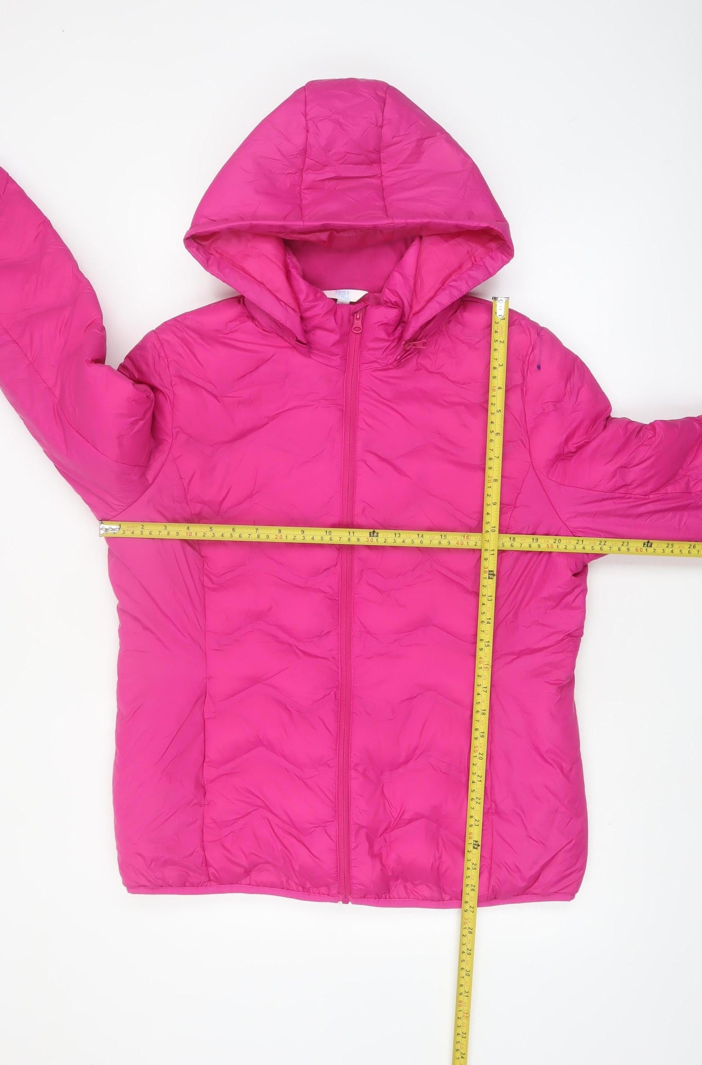 Time and Tru Women’s Pink Hooded Puffer Jacket Size L 12-14