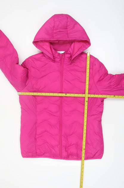 Time and Tru Women’s Pink Hooded Puffer Jacket Size L 12-14