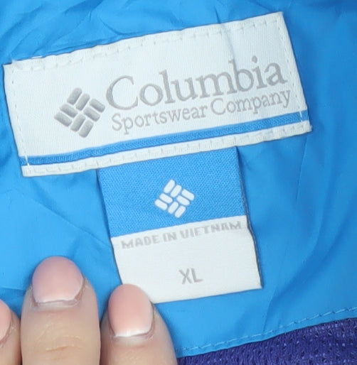 Columbia Women's Blue Waterproof Hooded Windbreaker Jacket XL