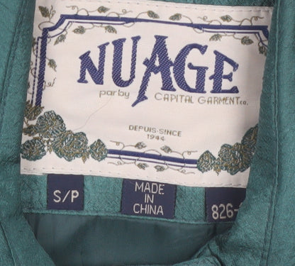 Nuage Women's Green Hooded Mid-Length Rain Coat Size S