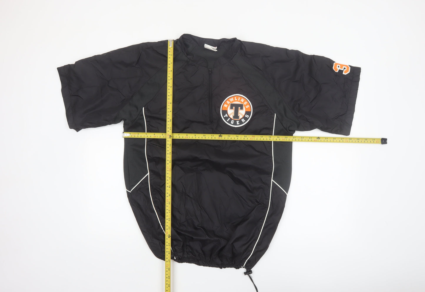 Rawlings Men's Black S Track Jacket Baseball Short Sleeve 1/4 Zip