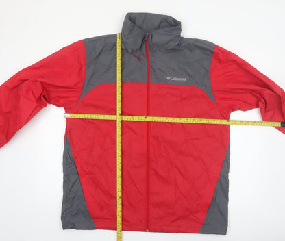 Columbia Men's Red Windbreaker Jacket L Lightweight Outdoor