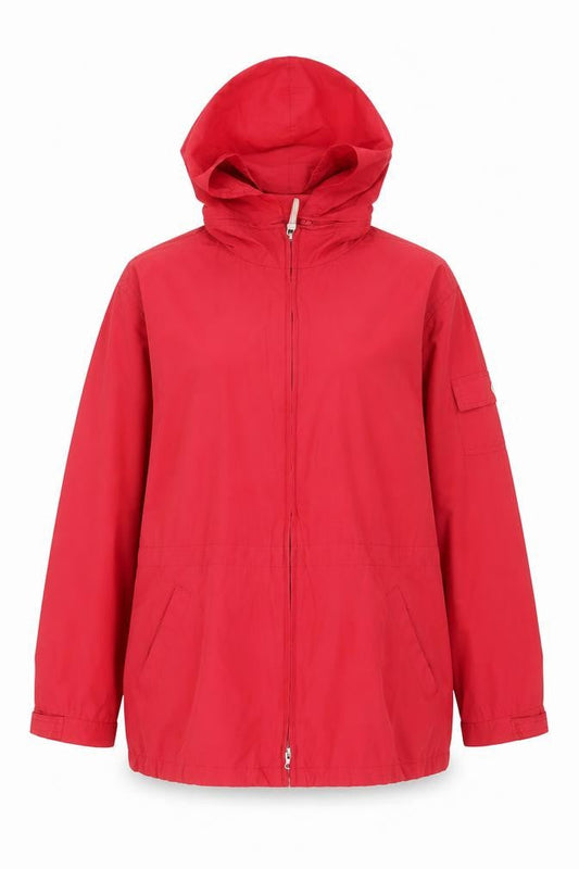 Cherokee Women Red Hooded Anorak Jacket L Lightweight Casual
