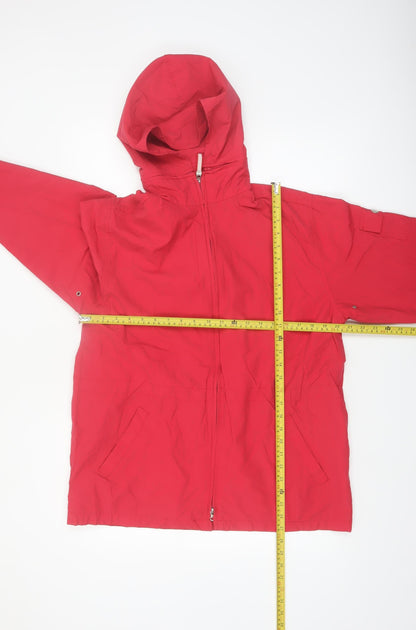 Cherokee Women Red Hooded Anorak Jacket L Lightweight Casual