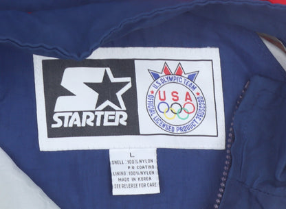 Starter Men’s Multicoloured USA Olympic Windbreaker Jacket L Nylon