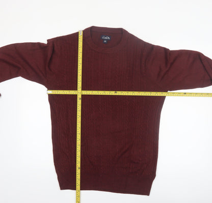 Arnold Palmer Men's Red Cable-Knit Acrylic Pullover Jumper M