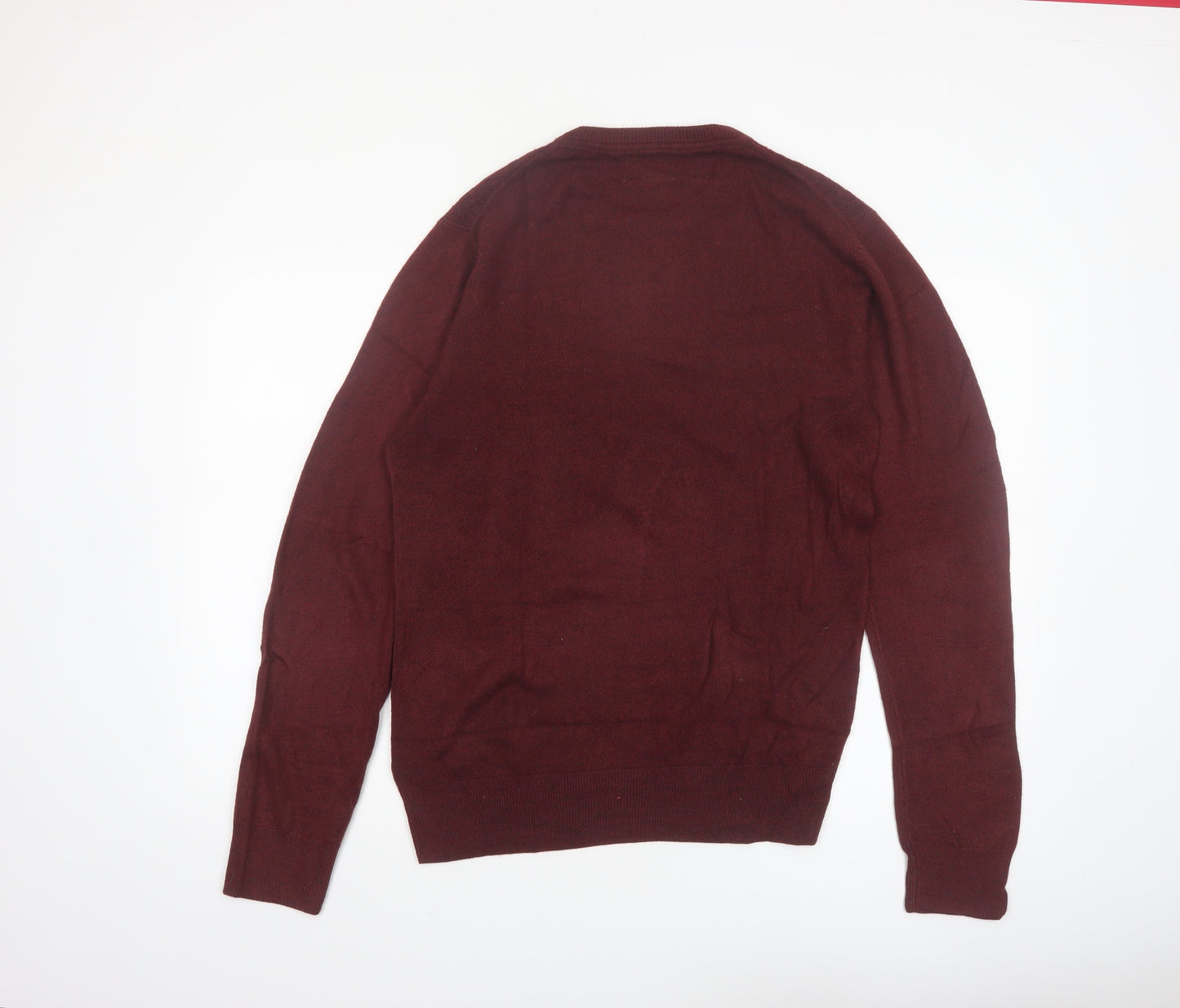Arnold Palmer Men's Red Cable-Knit Acrylic Pullover Jumper M