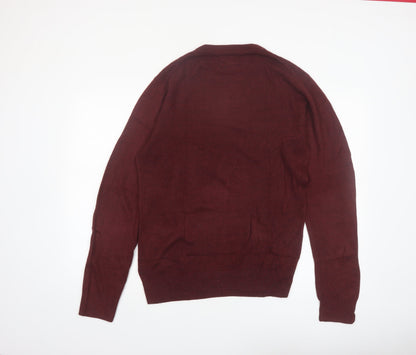 Arnold Palmer Men's Red Cable-Knit Acrylic Pullover Jumper M