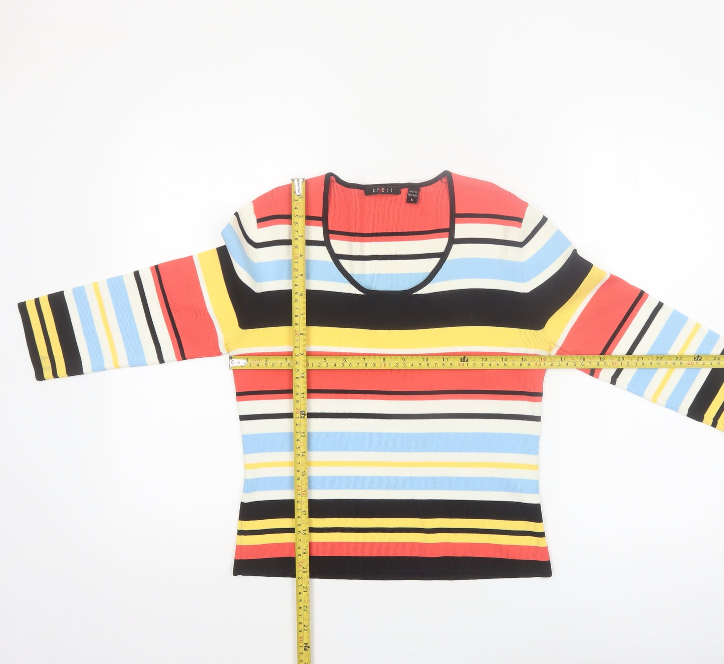 Cyrus Women's Multicoloured Striped Knit Pullover Jumper Size M