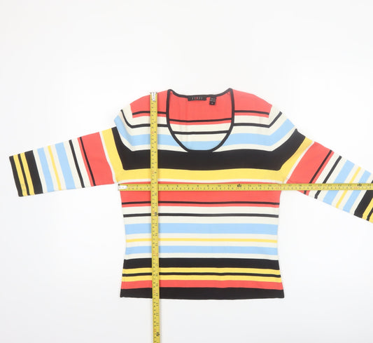 Cyrus Women's Multicoloured Striped Knit Pullover Jumper Size M