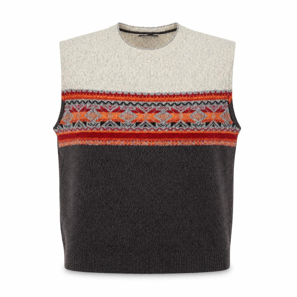Pierre Cardin Men’s Multicoloured Fair Isle Wool Vest L
