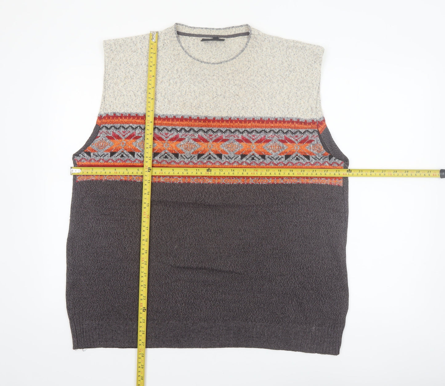 Pierre Cardin Men’s Multicoloured Fair Isle Wool Vest L