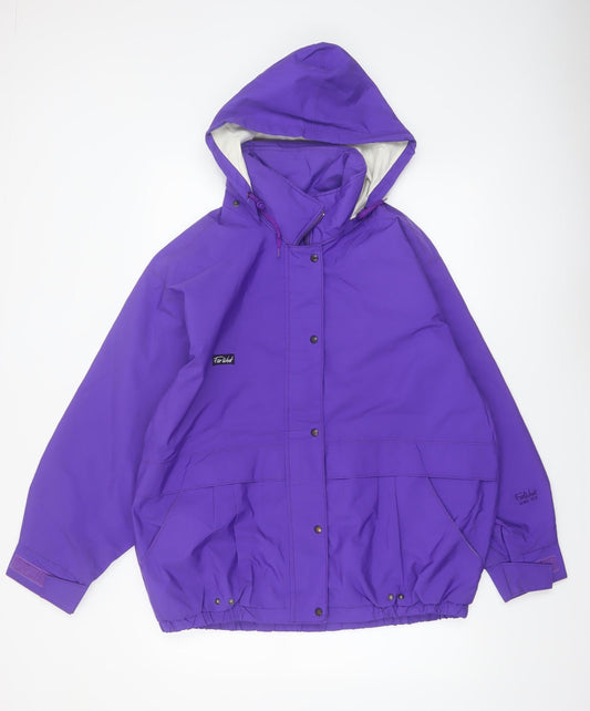 Additional front view of FarWest unisex adults purple l hooded parka jacket water resistant