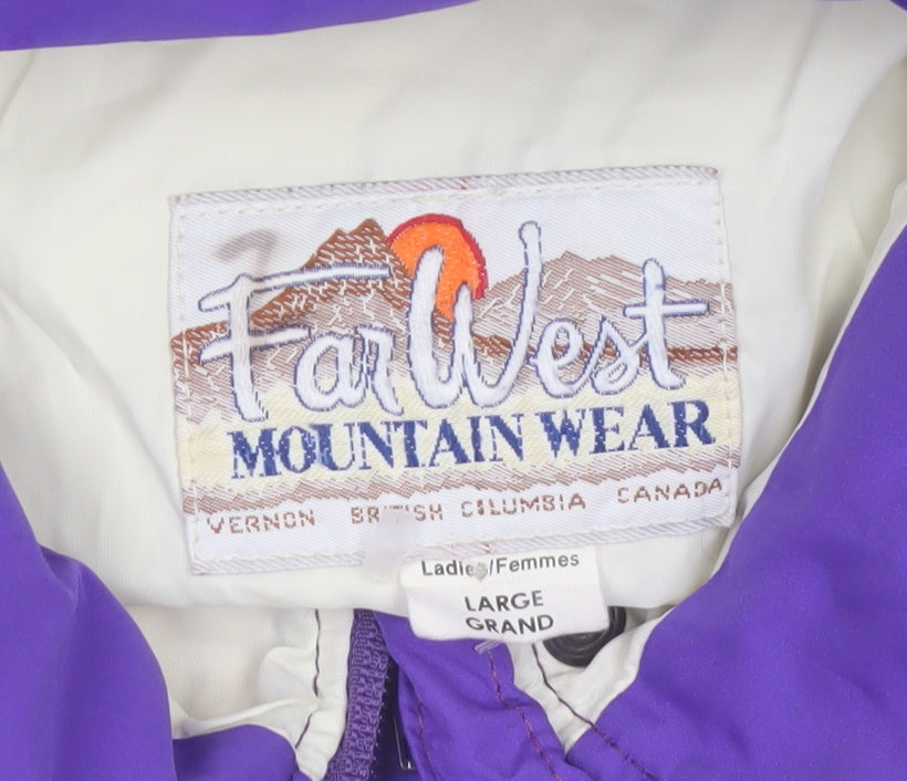 FarWest Unisex Adults Purple L Hooded Parka Jacket Water Resistant