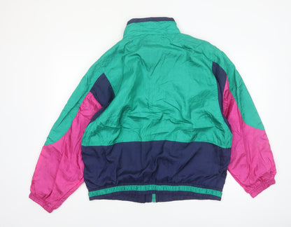Active Frontier Women's Multicoloured 80s Bomber Jacket L Nylon Retro
