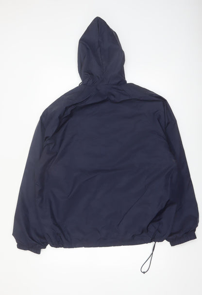 Charles River Apparel Men's Blue Hooded Anorak Jacket Size M