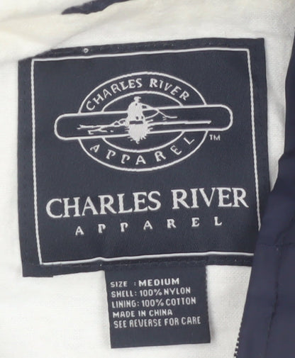 Charles River Apparel Men's Blue Hooded Anorak Jacket Size M
