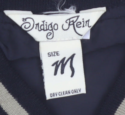 Indigo Rein Women's Black Embroidered Bomber Jacket Size M