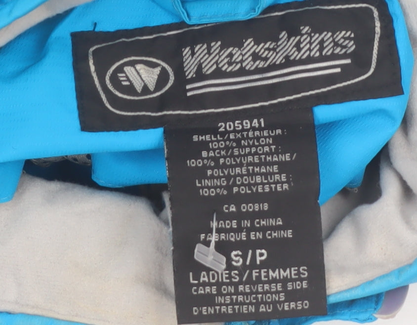 Wetskins Women's Blue Waterproof Ski Jacket Size S Hooded Winter Coat