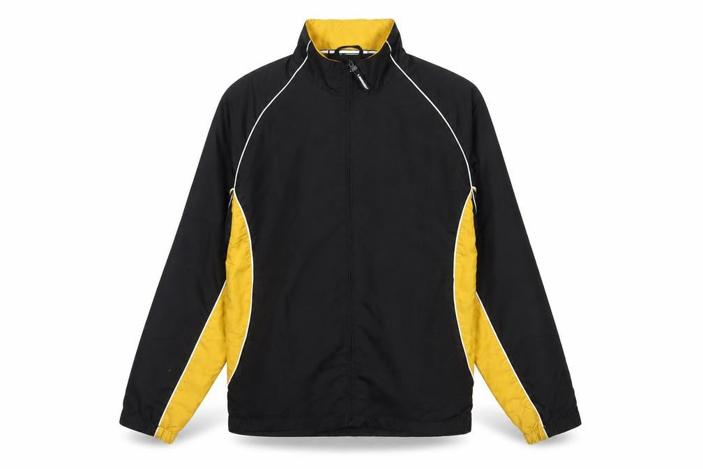 Landmark Men's Black Yellow Windbreaker Jacket Size S Polyester