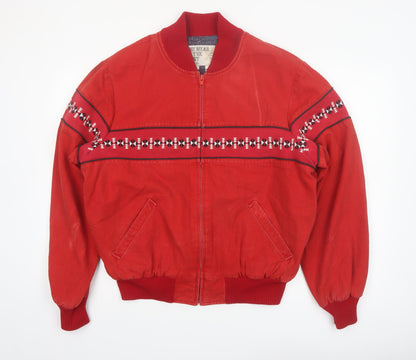 The Wear of the West Men's Red L Bomber Jacket Western Style