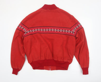 The Wear of the West Men's Red L Bomber Jacket Western Style