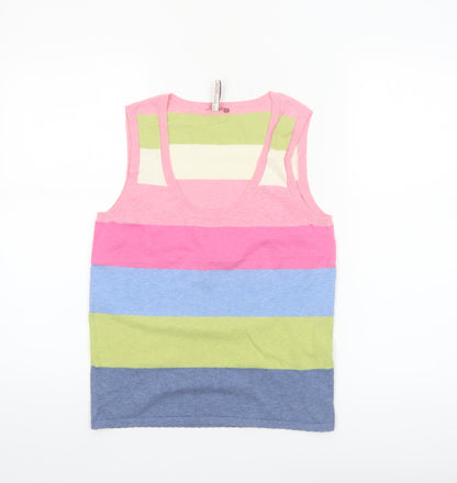 White Stuff Women's Multicoloured Striped Tank Top Size 12 Cotton Blend