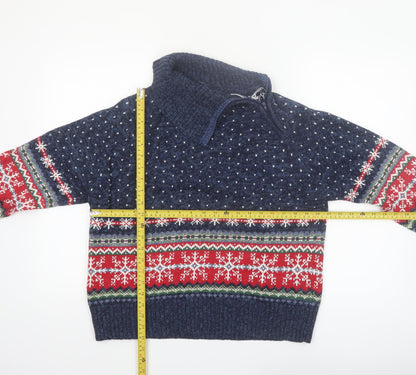 Tiara International Women's Navy Christmas Fair Isle Jumper L