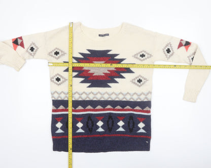 American Eagle Outfitters Women’s Multicoloured Aztec Knit Jumper Size S