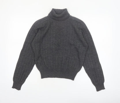 Liz Claiborne Women’s Grey Wool Roll Neck Petite Jumper Size S