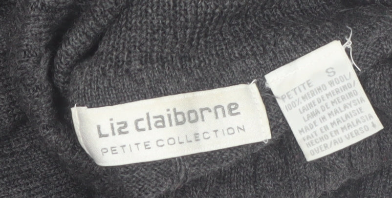 Liz Claiborne Women’s Grey Wool Roll Neck Petite Jumper Size S