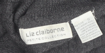 Liz Claiborne Women’s Grey Wool Roll Neck Petite Jumper Size S