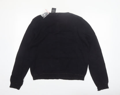 Kathie Lee Collection Women’s Black Beaded Cardigan Size L